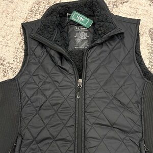L.L. Bean Women's Quilted Black Vest~ NWT